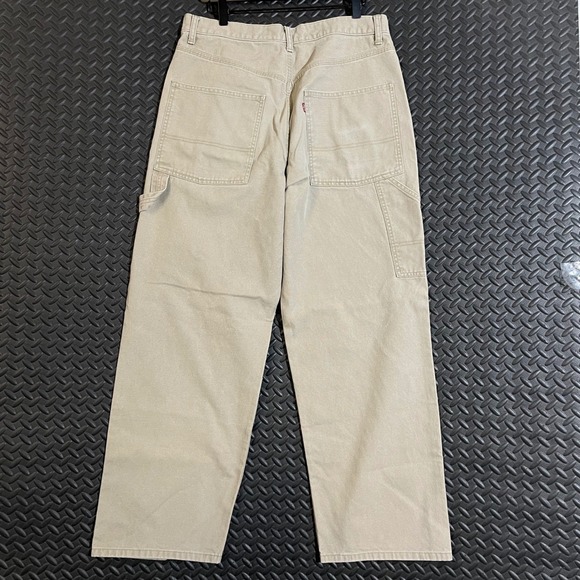 Vintage Levi's 539 Carpenter Pants Khaki Workwear‎ Utility 33x32 Made Hong Kong - Picture 2 of 10